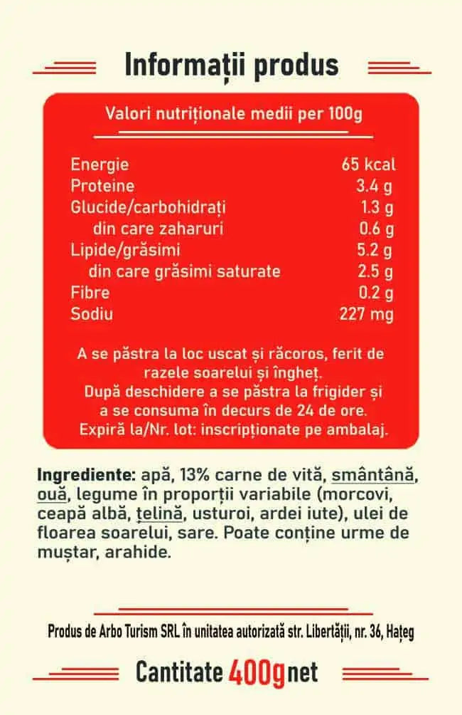 konservaria eticheta ciorba de burta